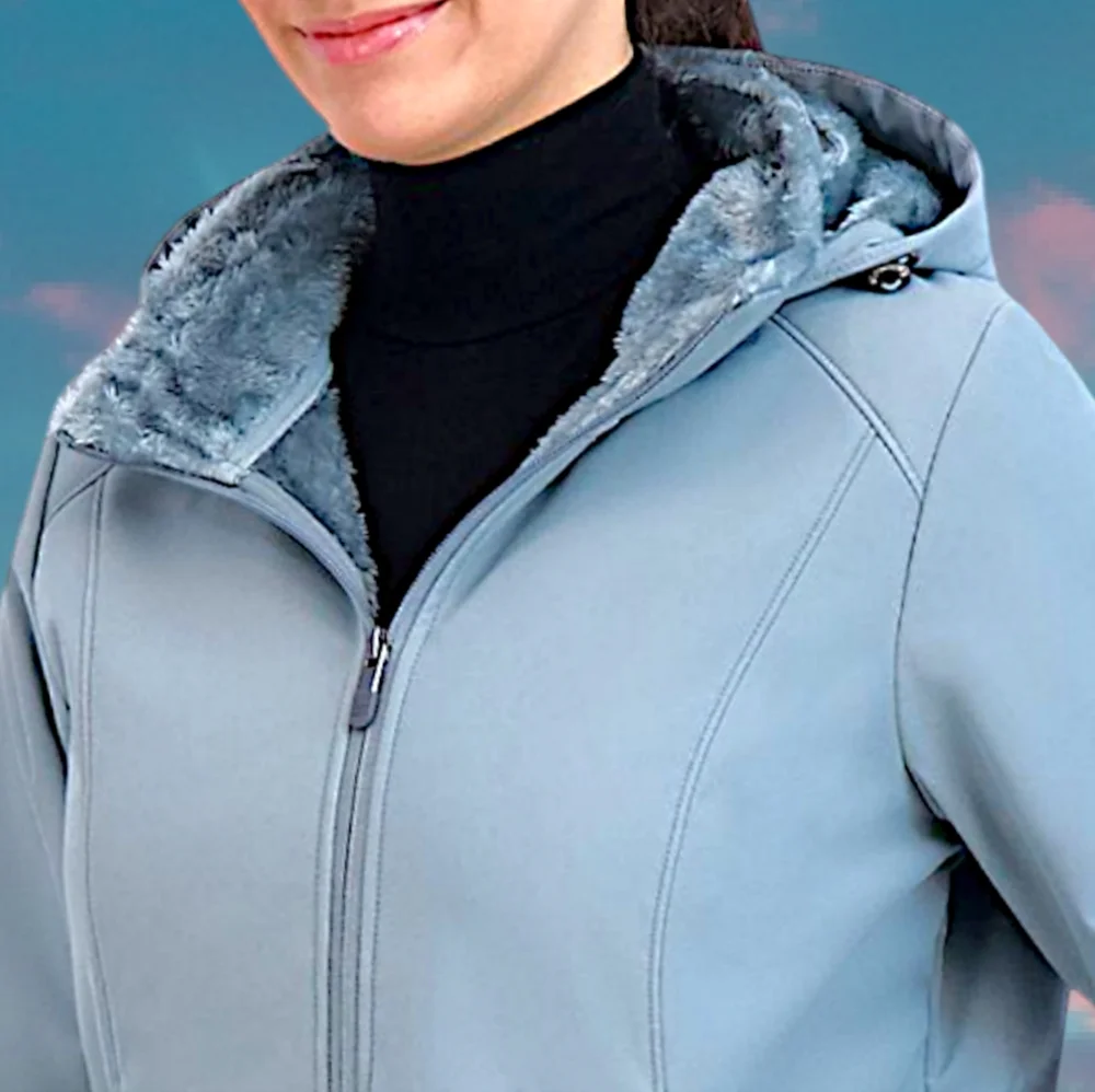 NWT XXL Plush Fleece Lined Water Resistant Jacket Detachable Hood & Zip Pockets - Picture 8 of 11